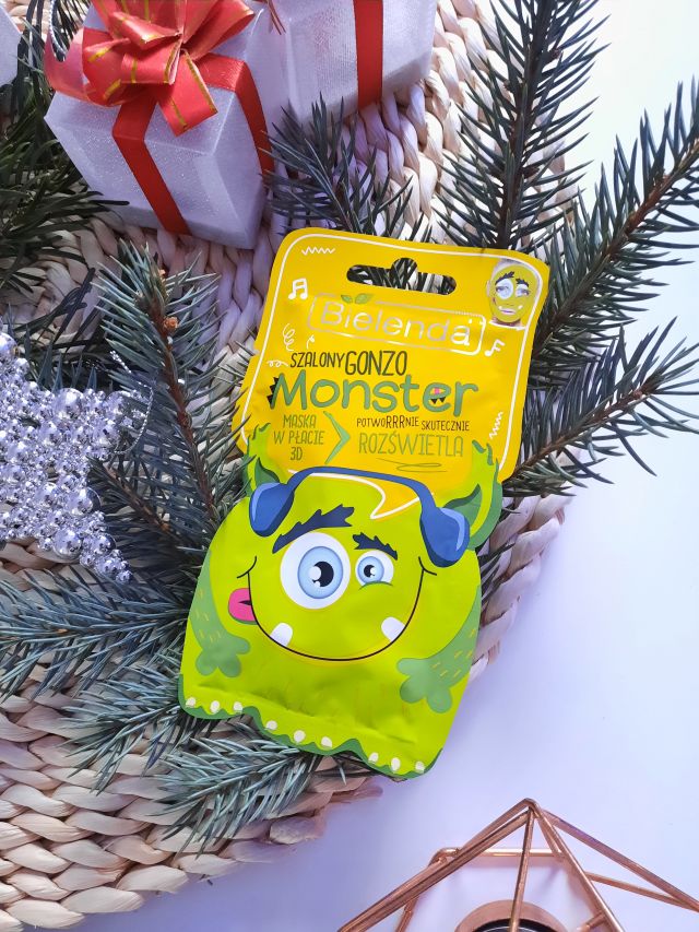 Bielenda Monster, Maska w płacie 3D, Szalony Gonzo, Rozświetla