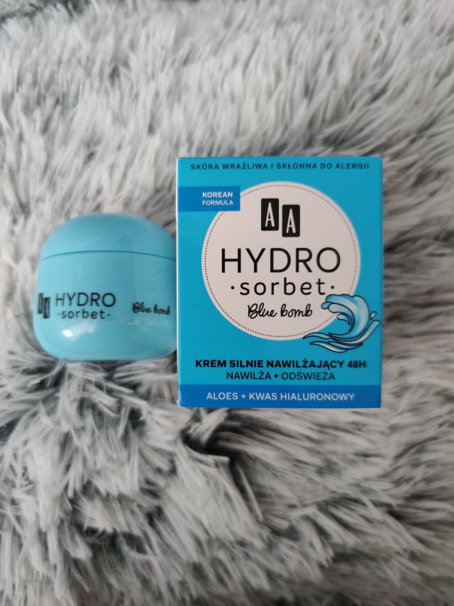 AA Hydro Sorbet, Krem do twarzy, Silnie nawilżający, Blue Bomb