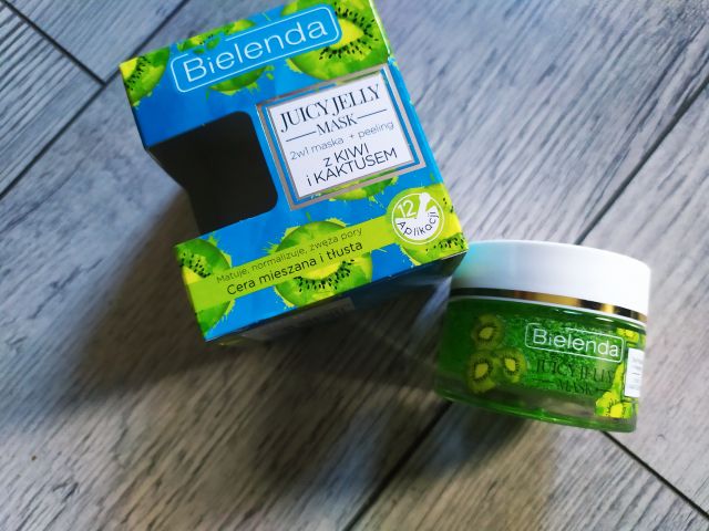 Bielenda Juicy Jelly Mask, 2 w 1 maska + peeling, Kiwi i kaktus