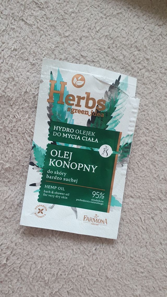 Herbs #green idea, Hydro olejek do mycia ciała, Olej konopny