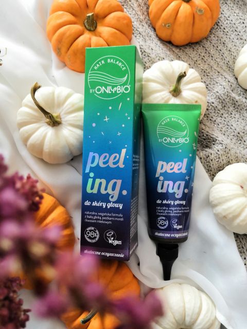 OnlyBio Hair Balance, Peeling do skóry głowy, Formuła z białą glinką, pestkami moreli i kwasem mlekowym 