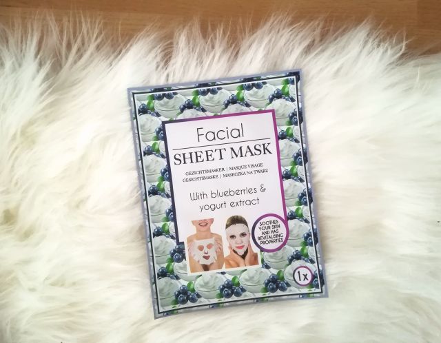 Mascot Europe Maska do twarzy w płacie, Facial Sheet Mask, Blueberries & Yogurt Extract