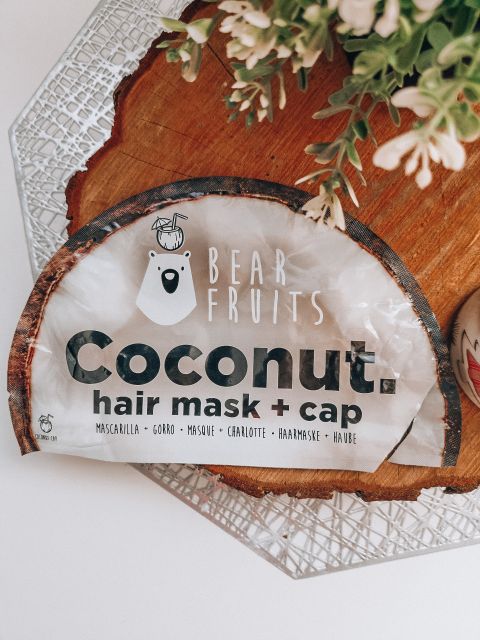 Bear Fruits  Maska do włosów z czepkiem, Coconut Hair Mask, Moisture + Hydration