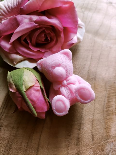 LaQ. Mydło glicerynowe, Happy Soaps, Mały Miś, Różowy, Truskawka