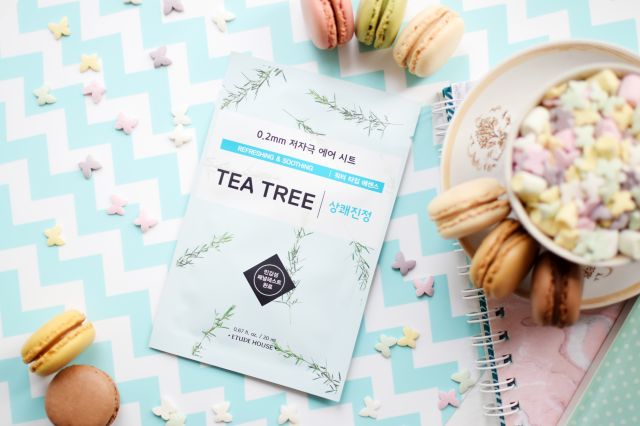 Etude House 0.2mm Therapy Air Mask, Maseczka do twarzy w płacie, Tea Tree, Refreshing & Soothing