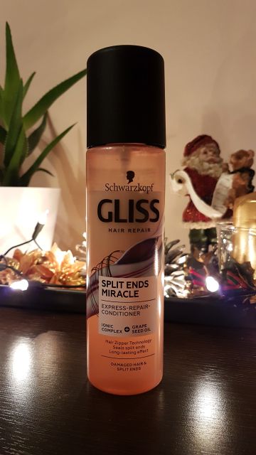 Schwarzkopf Gliss Split Ends Miracle, Odżywka do włosów, W sprayu, Ekspresowa, Kompleks jonowy i olej z pestek winogron 