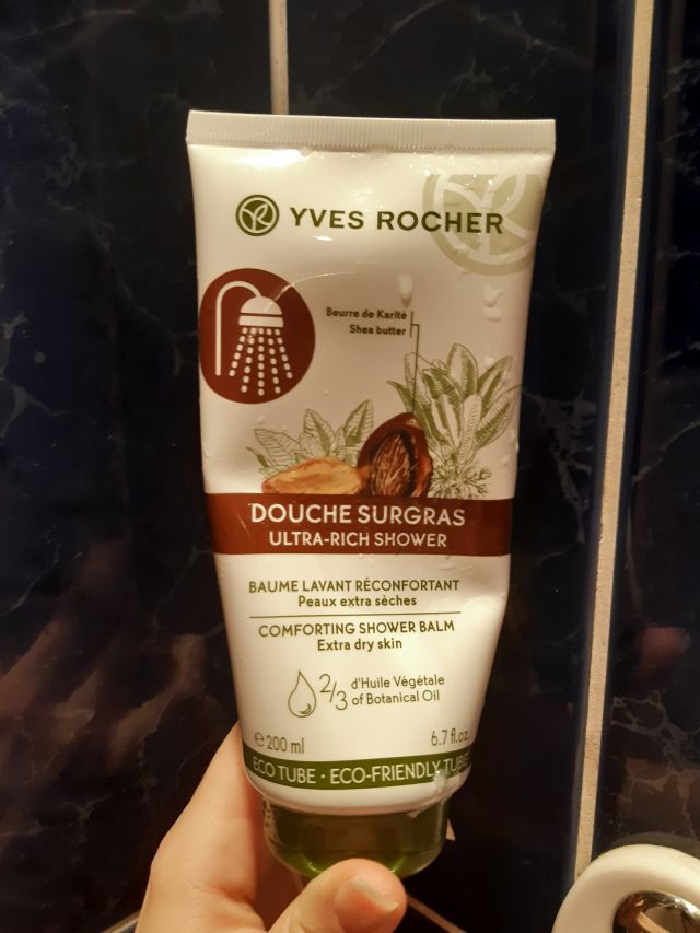 Yves Rocher Żel pod prysznic, Kremowy, Do skóry bardzo suchej, Z masłem karite