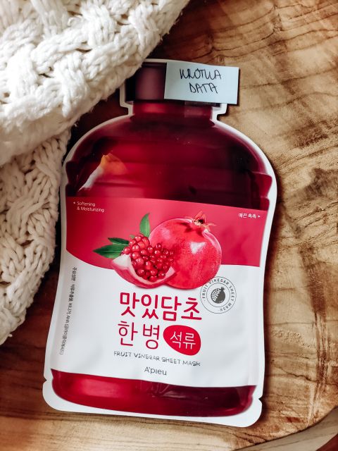 A'pieu Fruit Vinegar, Maska do twarzy w płacie, Pomegranate
