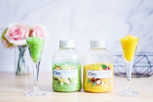 Cien Sól do kąpieli, Odżywcza, Mango i makadamia, wanilia i pistacja, pielęgnująca