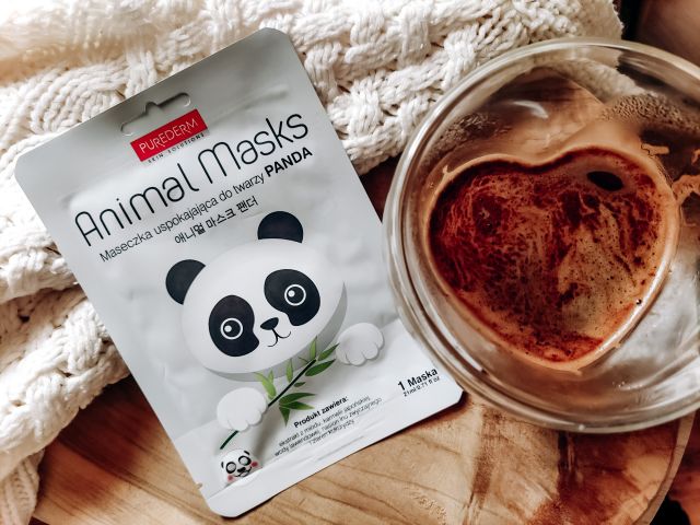 Purederm Maska do twarzy w płacie, Animal Mask, Uspokajająca, Panda