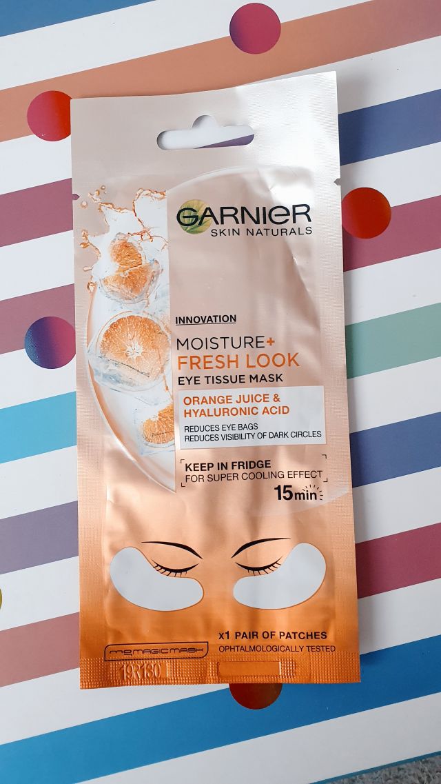 Garnier Skin Naturals, Maska pod oczy w płatkach, Moisture + Fresh Look, Sok pomarańczowy i kwas hialuronowy