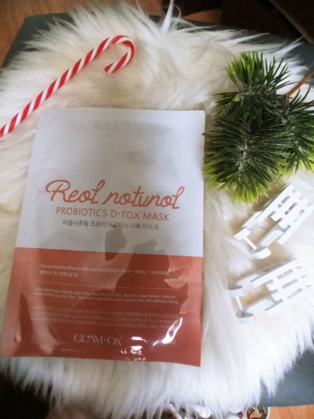 GLAMFOX Maska do twarzy w płacie, Real Natural, Probiotyczna, Detoksykująca
