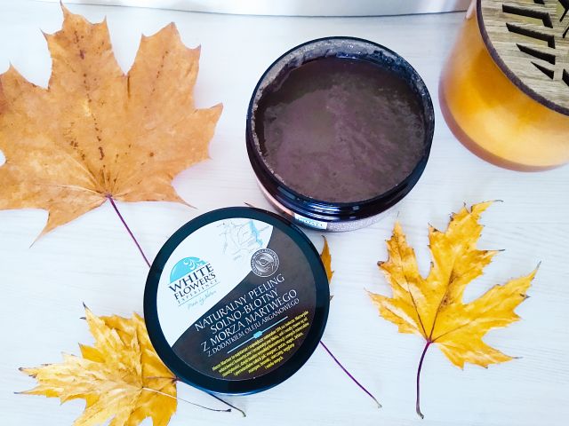 White Flower´s Experience Peeling solno - błotny z Morza Martwego, Z dodatkiem oleju arganowego