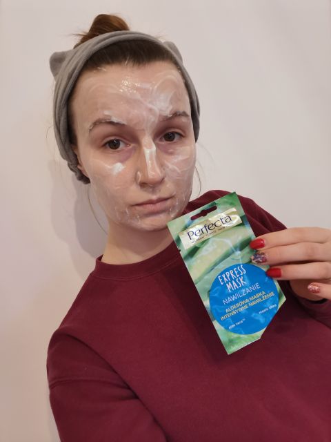 Perfecta Express Mask, Nawilżanie, Aloesowa maseczka do twarzy
