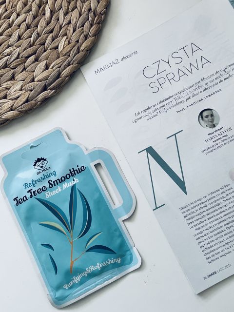 Dr. Mola Maska do twarzy w płacie, Tea Tree Smoothie, Refreshing