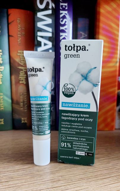 Tołpa Green, Nawilżanie, Krem pod oczy, Łagodzący i nawilżający, Bawełna i Irys