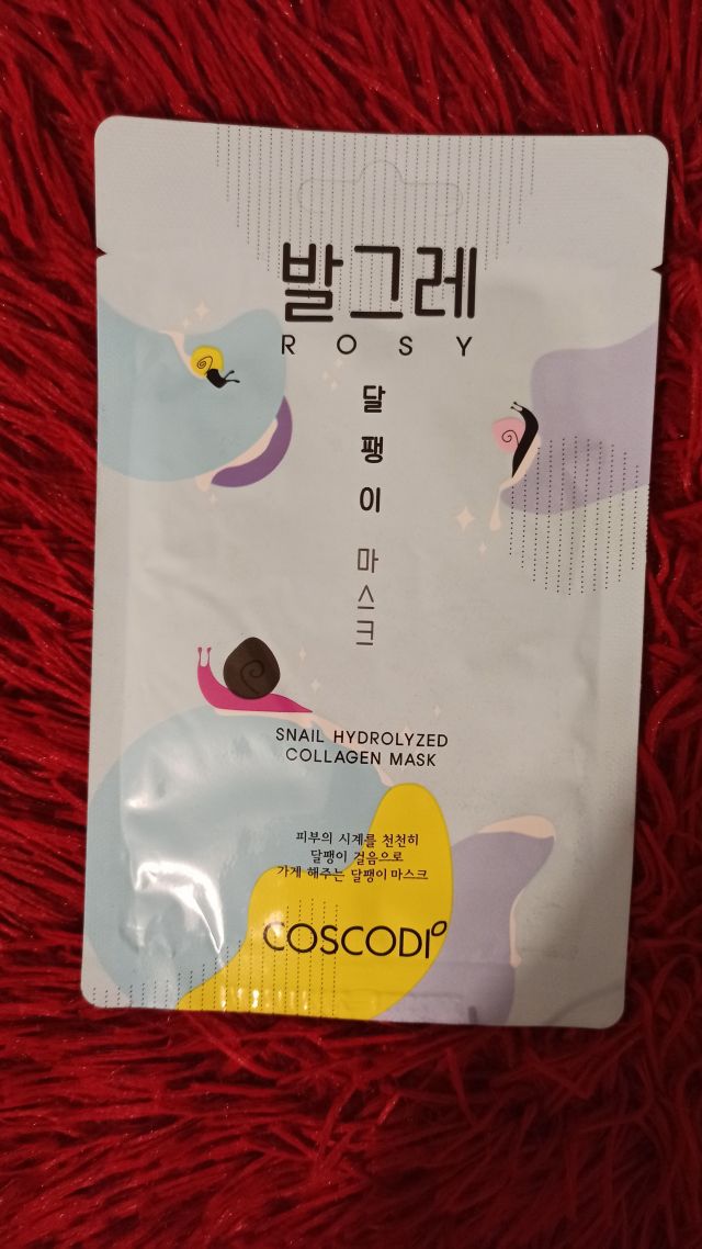 Coscodi Maska do twarzy w płacie, Rosy, Snail, Collagen