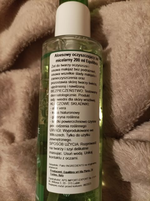 Equilibra Żel micelarny do twarzy, Cleansing Micellar Gel, Aloe