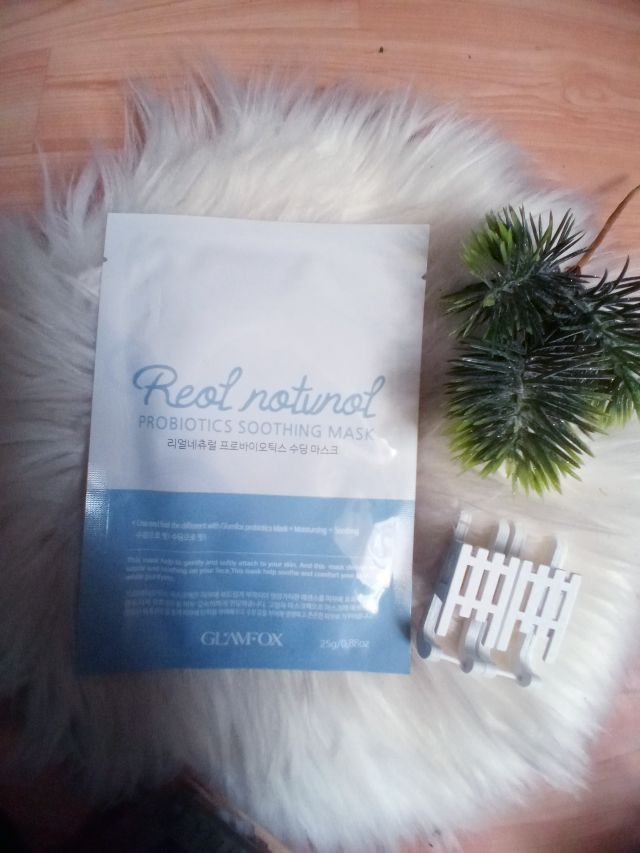 GLAMFOX Maska do twarzy w płacie, Real Natural, Probiotyczna, Detoksykująca