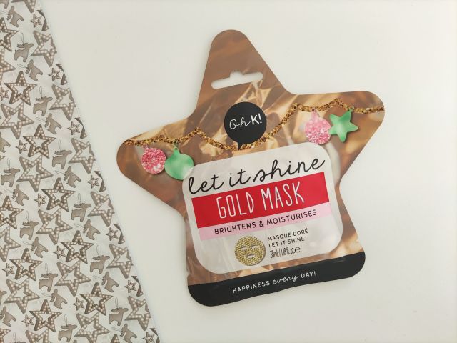 Oh K! Let it shine, Maska do twarzy w płacie, Brightens & Moisturises, Gold Mask