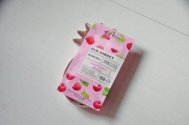 Bielenda Eco Sorbet, Maseczka do twarzy, Nawilżająco-kojąca, Ekstrakt z maliny + Hydro Complex + Kwas hialuronowy