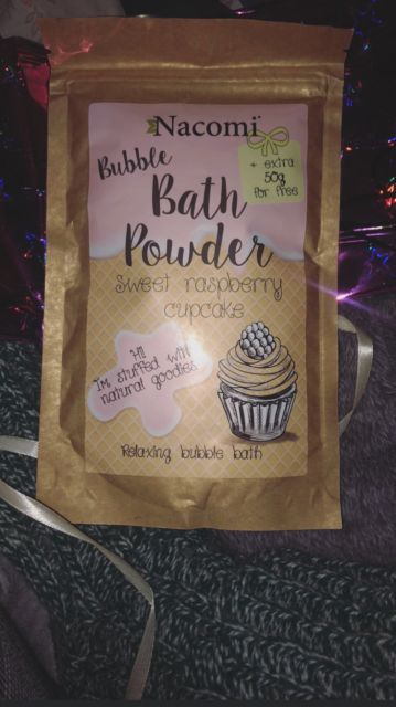 Nacomi Puder do kąpieli, Bubble Bath Powder, Sweet Raspberry Cupcake