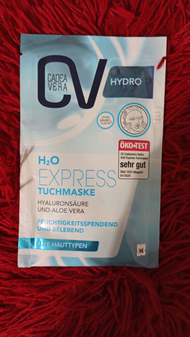CadeaVera Maseczka do twarzy, CV, Hydro, H2O Express Tuchmaske, Hyaluronsaure & aloe vera