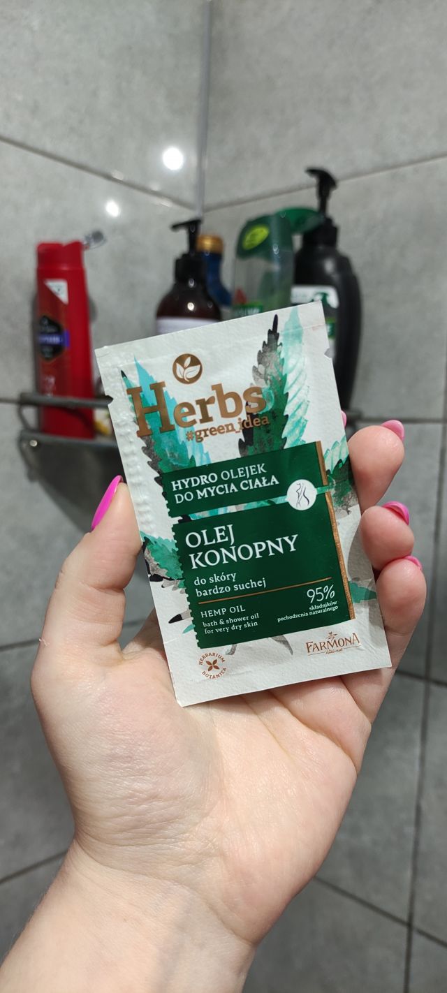 Farmona Herbs #green idea, Hydro olejek do mycia ciała, Olej konopny