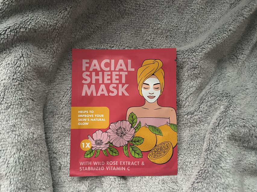 Mascot Europe Maska do twarzy w płacie, Glow Away, Hydrating Sheet Mask, Z wyciągiem z dzikiej róży i stabilizowaną witaminą C