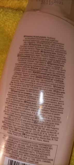 Avon Senses, Żel pod prysznic, Precious Shower Oils, Whit Peach & Wanilia Orchid