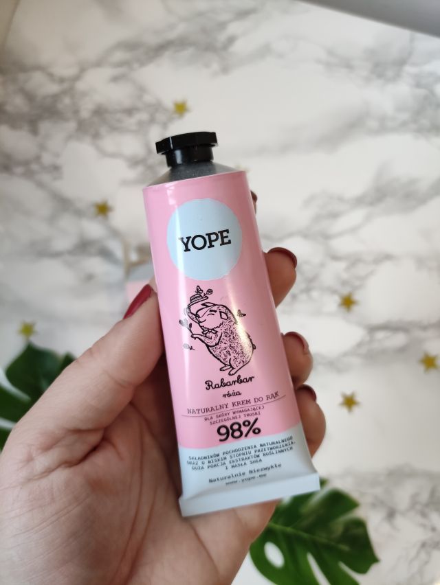 YOPE Krem do rąk, Rabarbar i róża