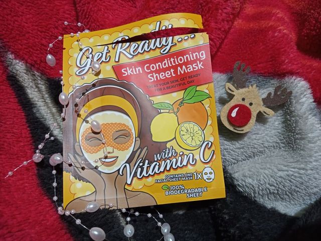 Mascot Europe Maska do twarzy w płacie, Skin Conditioning Sheet Mask, Get Ready…, Z witaminą C