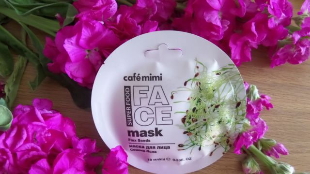 Café MIMI Maseczka do twarzy, Len i mleko migdałowe