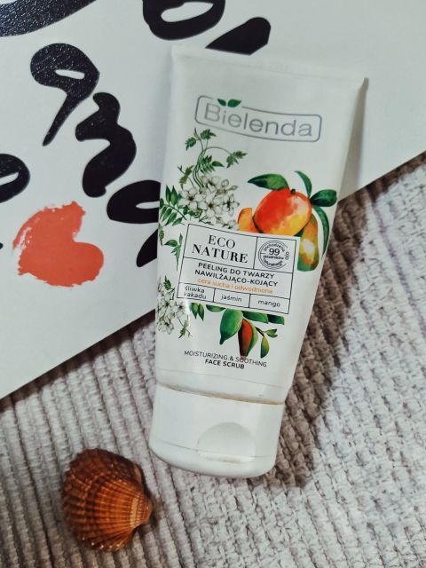 Bielenda Eco Nature, Peeling do twarzy, Nawilżająco-kojący, Skóra sucha i odwodniona, Śliwka kakadu, jaśmin i mango