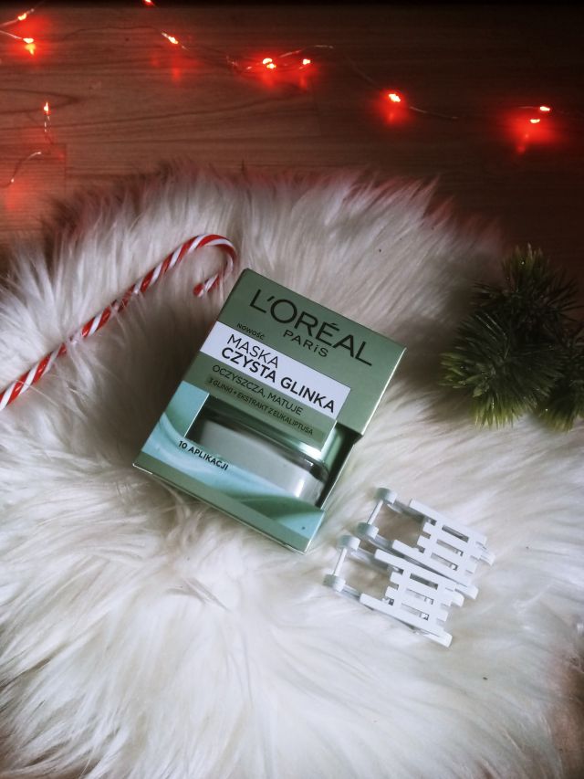L'Oréal Czysta Glinka, Maska do twarzy, 3 glinki + ekstrakt z eukaliptusa, Oczyszcza i matuje
