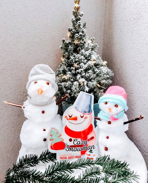 Maxbrands Marketing B.V. Facial Sheet Mask, Maseczka do twarzy w płacie, Cozy Snowman, Nawilżająca