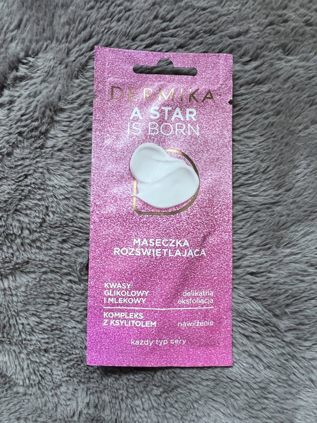 Dermika Maseczka do twarzy, A Star is Born, Rozświetlająca, Kwasy glikolowy i mlekowy