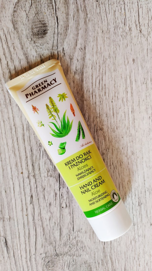 Green Pharmacy Krem do rąk i paznokci, Nawilżający i zmiękczający, Aloes 