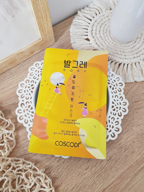 Coscodi, Maska do twarzy w płacie, Collagen Mask, Gold Mist