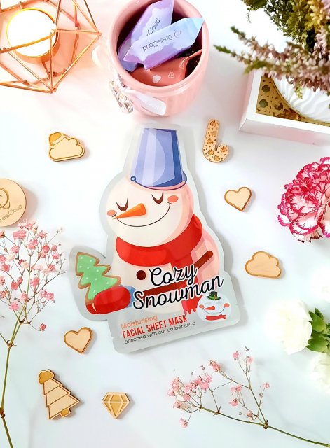 Maxbrands Marketing B.V. Facial Sheet Mask, Maseczka do twarzy w płacie, Cozy Snowman, Nawilżająca