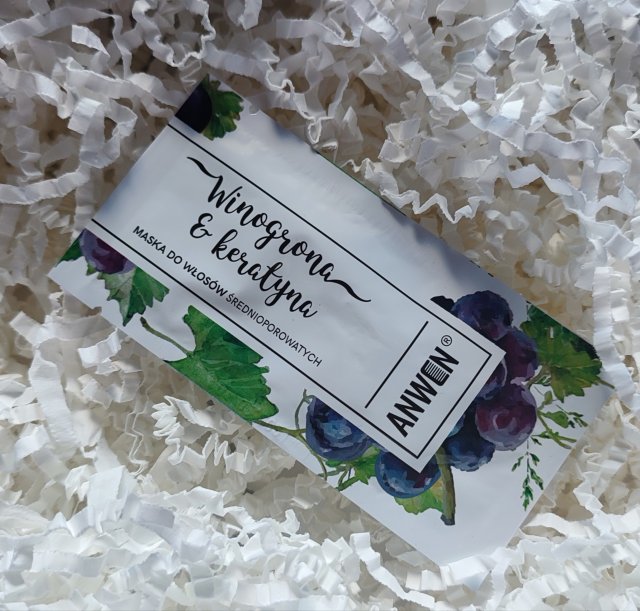 Anwen Maska do włosów średnioporowatych, Winogrona i keratyna