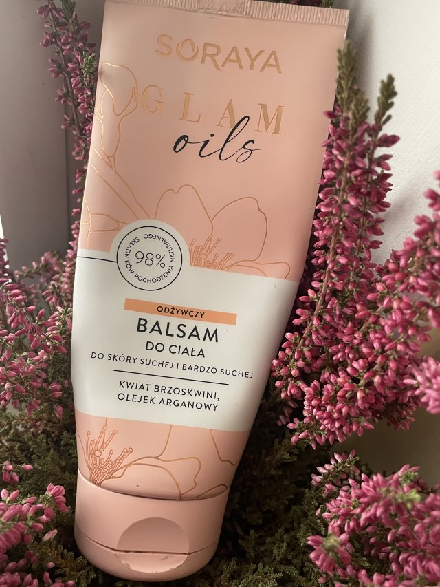 Soraya Glam Oils, Balsam do ciała, Odżywczy, Kwiat brzoskwini, Olejek arganowy
