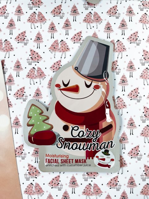 Maxbrands Marketing B.V. Facial Sheet Mask, Maseczka do twarzy w płacie, Cozy Snowman, Nawilżająca