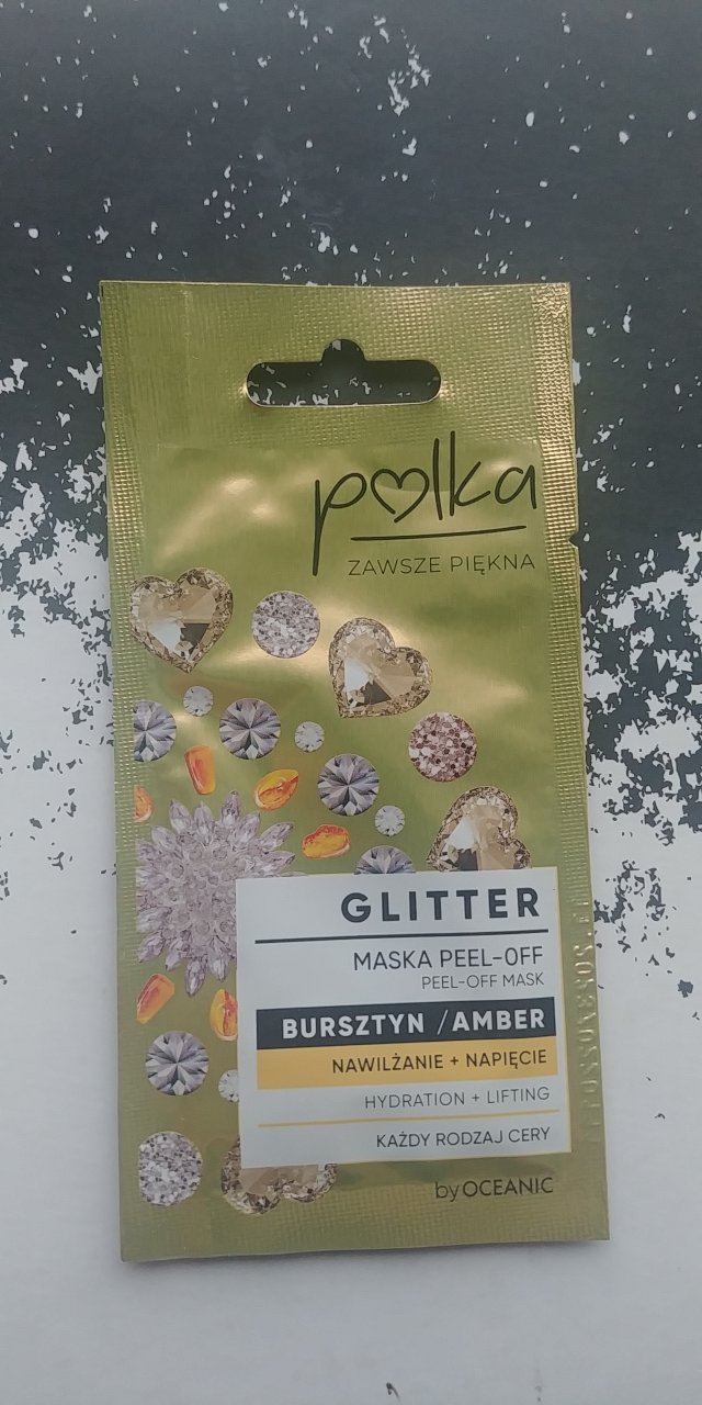 Polka Glitter, Maska do twarzy, Peel-off, Nawilżenie + napięcie, Bursztyn 