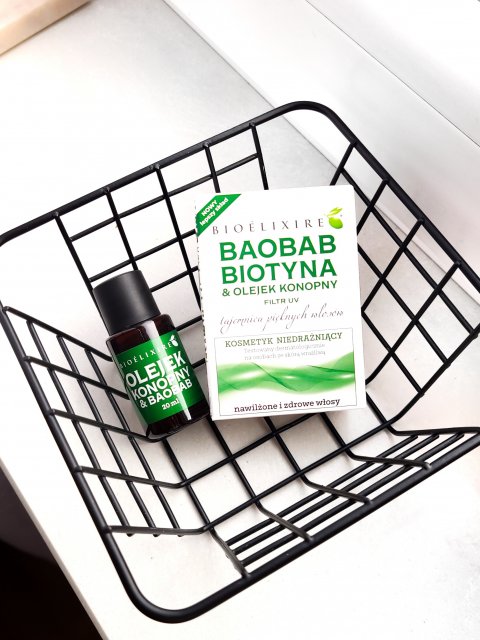 Bioélixire Olejek do włosów, Konopie i Baobab, Nawilżający 