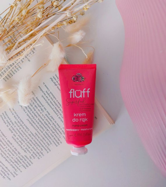 Fluff Superfood, Krem do rąk, Antybakteryjny i nawilżający, Malina
