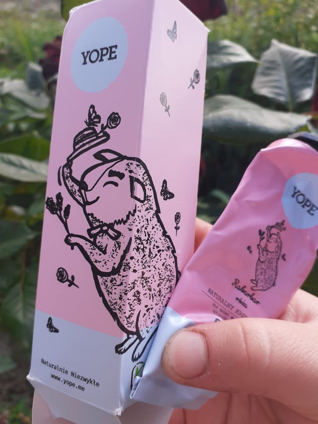 YOPE Krem do rąk, Rabarbar i róża