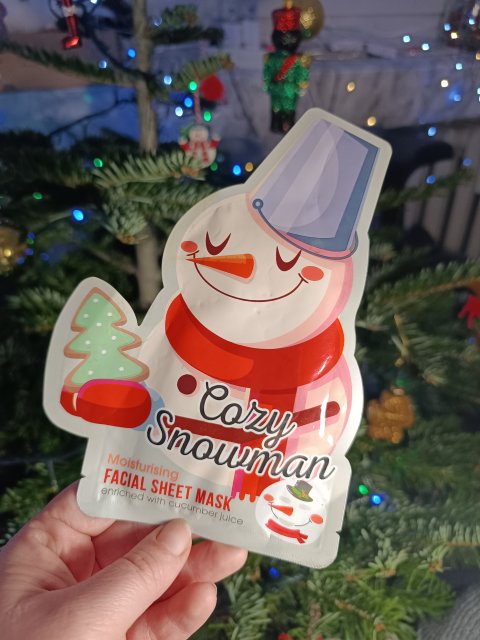 Maxbrands Marketing B.V. Facial Sheet Mask, Maseczka do twarzy w płacie, Cozy Snowman, Nawilżająca