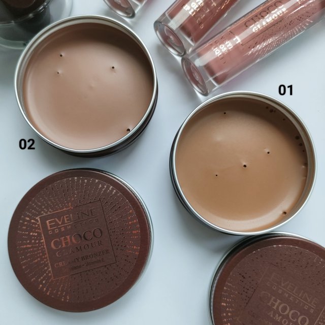 Eveline Choco Glamour, Bronzer do konturowania twarzy, Creamy Bronzer, Lekki, Kremowy, nr 01