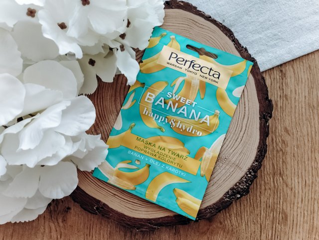 Perfecta Happy & Hydro, Sweet Banana, Maska do twarzy, Wygładzenie, poprawa kolorytu, Banan + olej z karotki